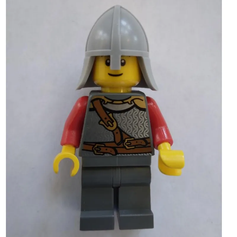 Knight, Armor with Straps, Light Bluish Gray Helmet, Black Eyebrows