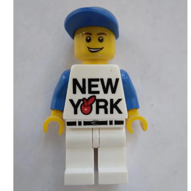 New York, White Torso, White Legs, Blue Cap