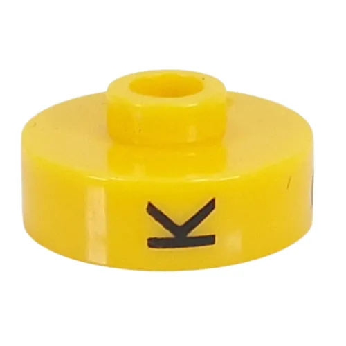 Pen Bead, Round Short, Flat Edge with 'K', '3', 'P' Print