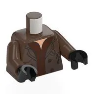 Torso, Trench Coat, Reddish Brown Vest, Light Nougat Chest Print, Umber Brown Arms, Black Hands
