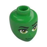 Minidoll Head, Black Eyebrows, Lime Eyes, Green Lips, Freckles print