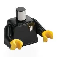 Torso, Sweater, White LEGO Ideas Logo Print, Black Arms, Yellow Hands