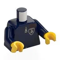 Torso, Racing Suit, Lamborghini Badge, Zipper Print, Dark Blue Arms, Yellow Hands