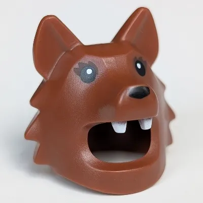 Costume / Mask, Wolf with White Fangs, Black Eyes, Dark Brown Eyeshadow Print