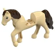 Animal, Horse with Raised Leg, Moveable Head, Dark Brown Tail, and Mane print