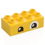 Duplo Brick 2 x 4 with Eyes, and White Patch Print