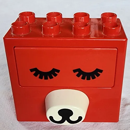 Duplo Brick 2 x 4 x 2 with Dog Face, Rotating Eyes with Open / Closed Print