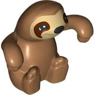 Duplo Animal Sloth, Tan Face, Reddish Brown Eyes Print