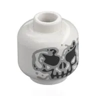 Minifig Head Mysterio, Skull with Light Bluish Grey Smoke