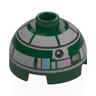 Brick Round 2 x 2 Dome Top, Vented Stud with Light Bluish Grey Astromech Droid Print