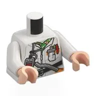 Torso, Jacket, Black Belt, ID Badge, Straps, Hose Print White Arms, Light Nougat Hands