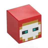 Minifig Head Special, Cube with Pixelated White/Tan Face, Dark Turquoise Eyes