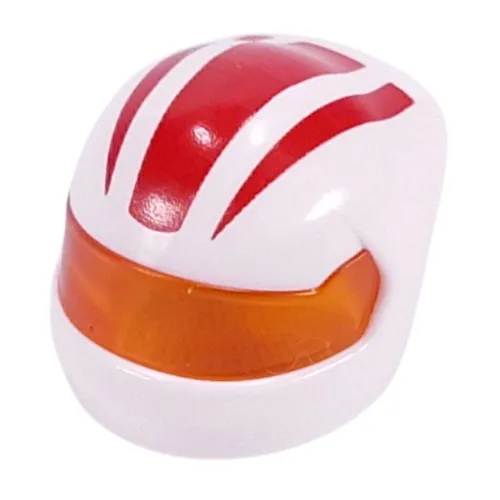 Helmet, Formula 1 with Trans-Orange Visor Pattern and Red Stripes Print