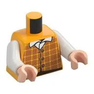Torso, Dark Red Checkered Shirt, White Collar, Dark Brown Pants Print, White Arms, Light Nougat Hands
