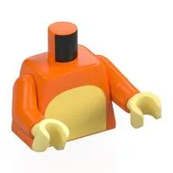 Torso, Bright Light Yellow Chest, Dark Orange Back, Tail Print, Orange Arms, Bright Light Yellow Hands