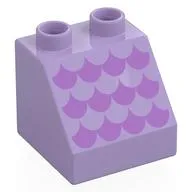 Duplo Brick 2 x 2 Slope 45° with Medium Lavender Scallops Print