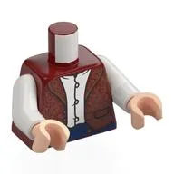 Torso, Jacket, White Buttoned Shirt, Dark Blue Pants Print, White Arms, Light Nougat Hands