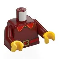 Torso, Red Collar, Gold Trim, Red Belt, Gold Belt Buckle Print, Dark Red Arms, Yellow Hands