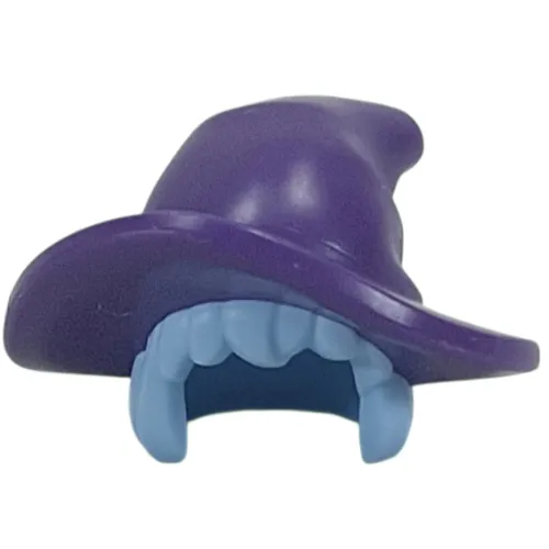 Hair and Hat, Witch Hat with Short Hair Bright Light Blue Pattern