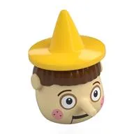 Head Special, Pinocchio with Yellow Hat, Reddish Brown Hair Pattern, White Eyes, Pink Cheeks Print