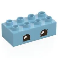 Duplo Brick 2 x 4 with Eyes Print