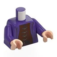 Torso, Robe, Reddish Brown Shirt, Silver Clamps Print, Dark Purple Arms, Light Nougat Hands