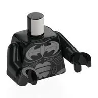 Torso Armor, Silver Batman Logo and Plates Print, Black Arms and Hands