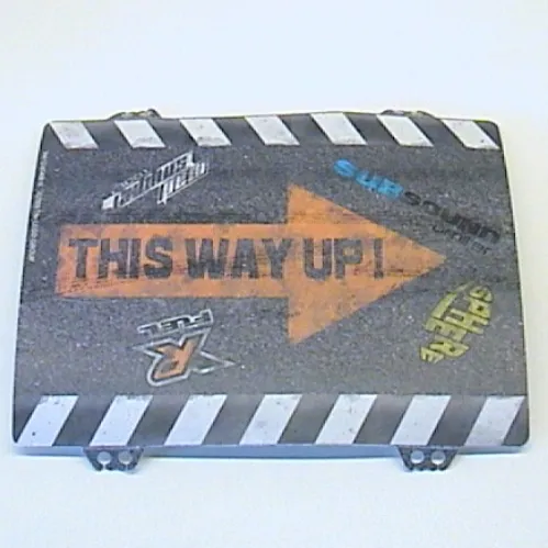 Ramp, White Curbs and Orange Arrow with 'THIS WAY UP!' Print