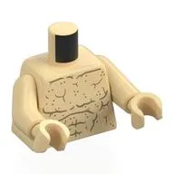 Torso, Muscles, Dark Tan Sand Print, Tan Arms and Hands