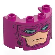 Cylinder Half 2 x 4 x 2 with 1 x 2 Cutout with Galactus Face print