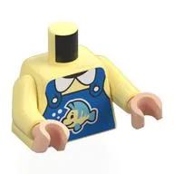 Torso, Blue Apron, White Collar, Fish Print, Bright Light Yellow Arms, Light Nougat Hands