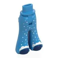 Minidoll Hips and Wide Pants with Dark Blue Toes, White Snow Print