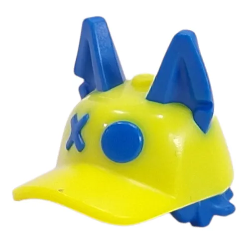 Cap with Blue Ears and Hair, X, O Pattern