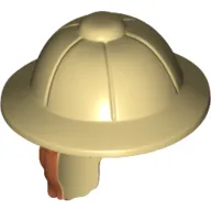 Hair and Hat, Pith Helmet and Dark Orange Hair in Ponytail Pattern