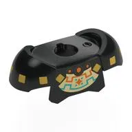 Minifig Neckwear Armor Shoulder Pads with Gold Squares, Orange/Turquoise Shapes on Tan Field Print