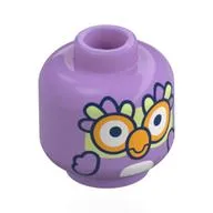 Minifig Head Chattermax, Bird, Bright Light Orange Beak, Eyes, Bright Light Yellow and Lavender Feathers Print