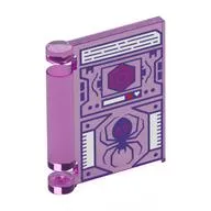 Book Cover with Computer Screen, Dark Blue Spider, Red Portal Print