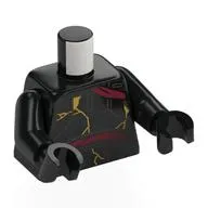 Torso, Death Trooper Armor, Dark Red Hoses, Gold Cracks Print, Black Arms and Hands