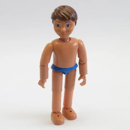 Belville Figure Articulated Elbows, Child, Male, Brown Hair, Blue Swimsuit