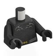 Torso, Armor, Muscles, Black Batman Logo, Gold Belt Buckle Print, Pearl Titanium Arms and Hand