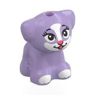 Animal, Dog Pup with White Face, Paws, Dark Pink Nose, Mouth Print