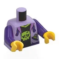 Torso Jacket, Dark Purple Pockets, Laces, Black Shirt with Lime Skull Print, Dark Purple Arms, Yellow Hands