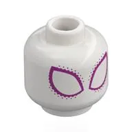 Minifig Head Gwen Stacy, Dark Pink Spider Eyes, Dots