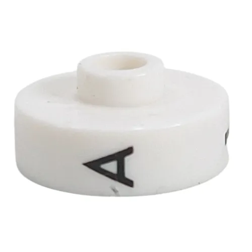 Pen Bead, Round Short, Flat Edge with 'A', '1', 'N' Print