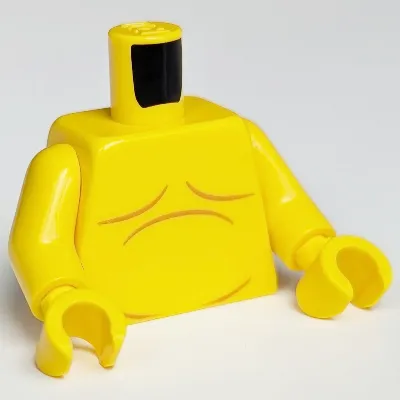 Torso, Bare Chest with Body Lines Print (Sumo Wrestler), Yellow Arms and Hands