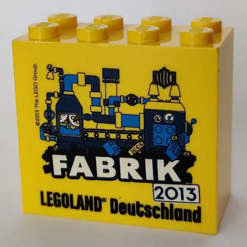 Brick 2 x 4 x 3 with 'LEGOLAND Deutschland FABRIK 2013' Print