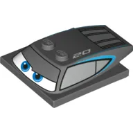 Wedge Curved 5 x 4 x 1 with 4 x 4 Base with Blue Eyes and Windows Print (Jackson Storm)