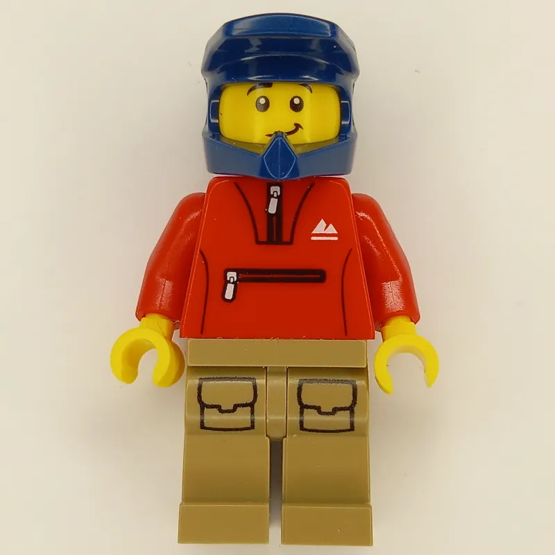 Red Torso, Dark Tan Legs, Dark Blue Helmet