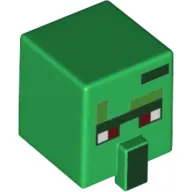 Minifig Head Special, Cube with Nose and Minecraft Zombie Villager Print