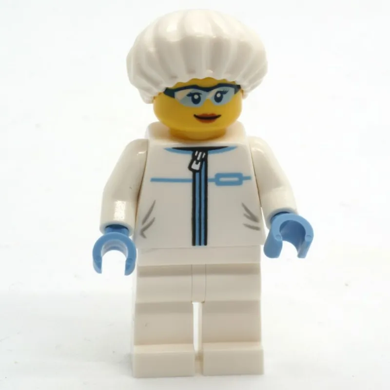 Forensic Detective, White LAb Suit, White Cap